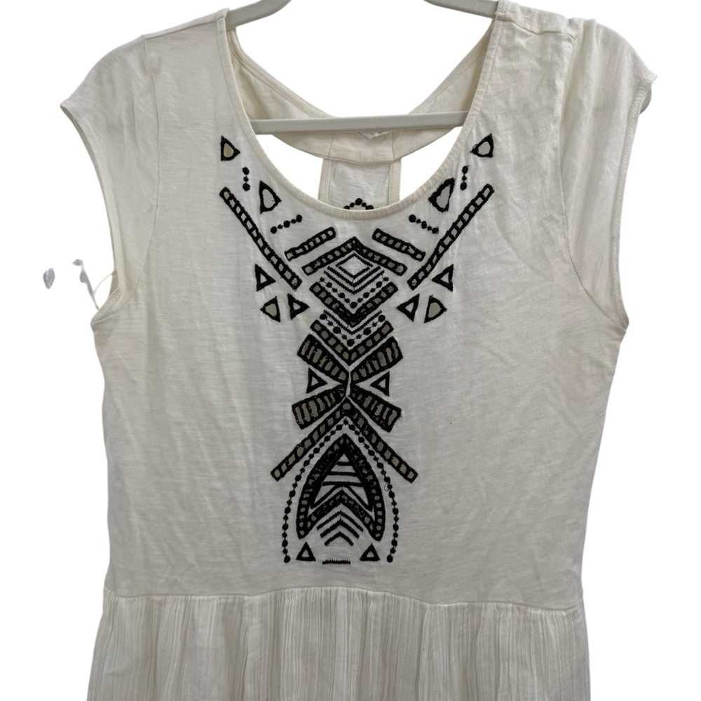 Free People Toosaloosa Meadow Midi Dress Ivory Cotton Gauze Embroidered Boho M - Picture 11 of 15